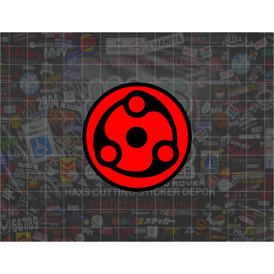 Cutting Sticker Madara Mangekyo Sharingan Ukuran 6 Cm Motor Mobil