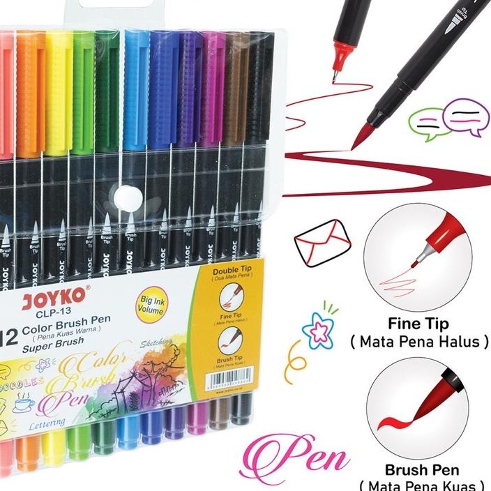 

Trend Color Brush Pen Pena Kuas Warna Joyko CLP-13 12 Warna Color ✓