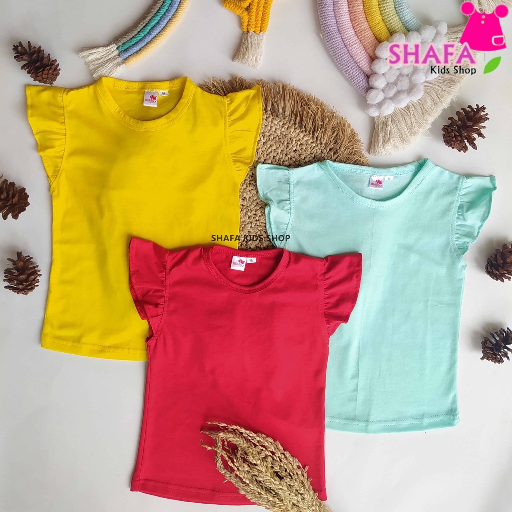 BAJU KAOS ANAK PEREMPUAN / KAOS RUFFLE ATASAN ANAK-ANAK / BAJU BAYI PEREMPUAN / BAJU BAYI / KAOS BAYI PEREMPUAN / KAOS BAYI BAHAN ADEM NYAMAN  KUALITAS PREMIUM SHAFA KIDS