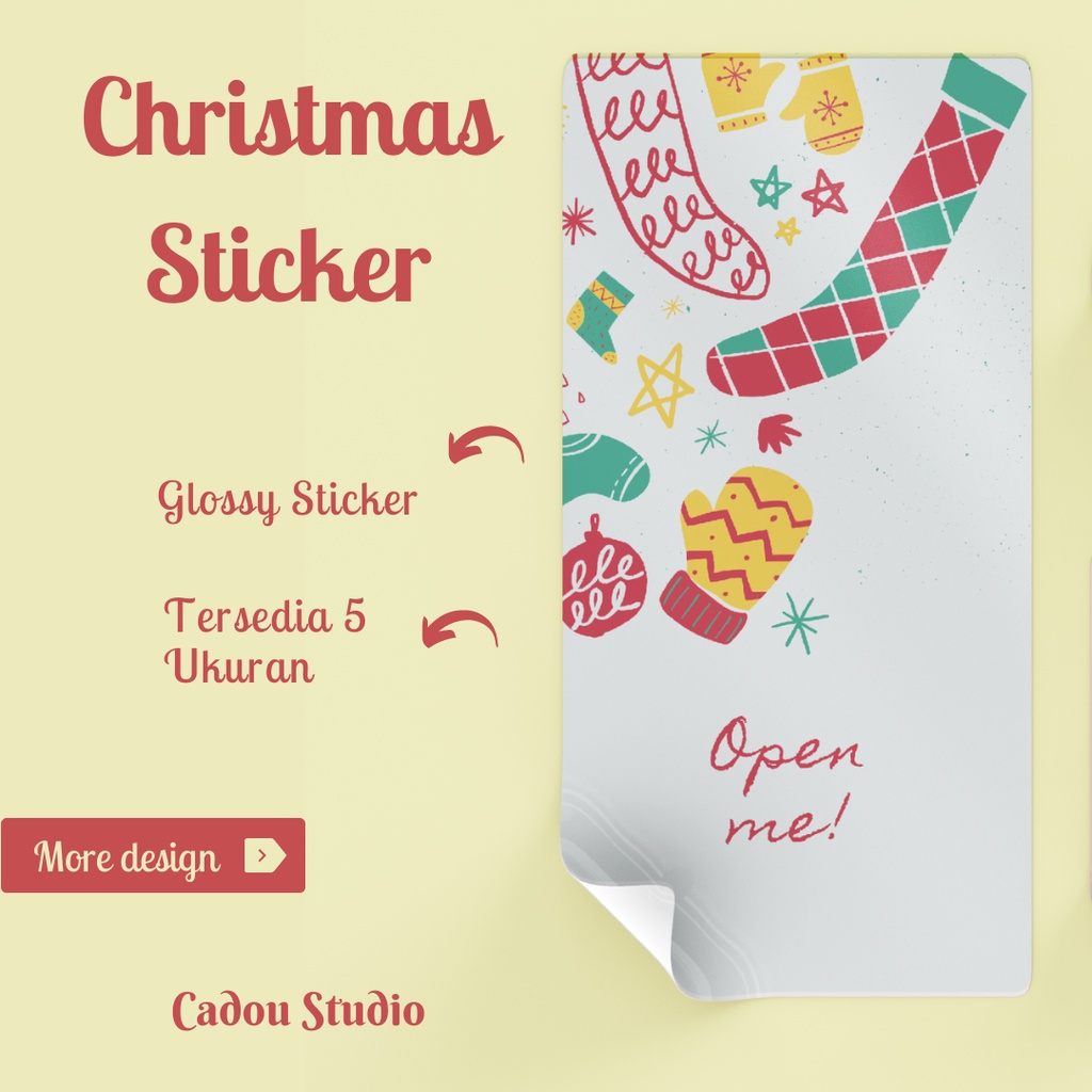 

(Sticker) Sticker Seal / sticker segel Toples Parcel / Seal Jar glossy Natal / Sticker Christmas Tahun Baru New Year [C03]