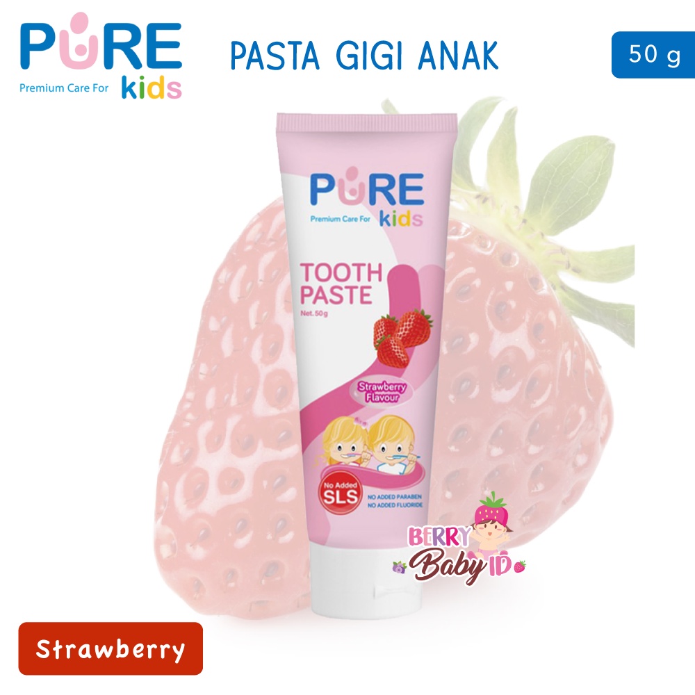 PureBB Baby Kids Toothpaste Pasta Gigi Bayi Anak 50 g Banana Strawberry Orange Pure Baby Pure BB Berry Mart