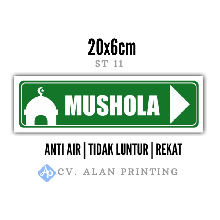 STIKER PETUNJUK MUSHOLA WATERPROOF 20X6CM ST 9-11 aks