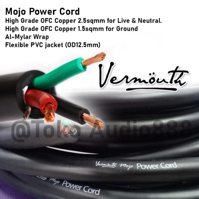 Vermouth - Mojo Power Cord Cable Per 50CM