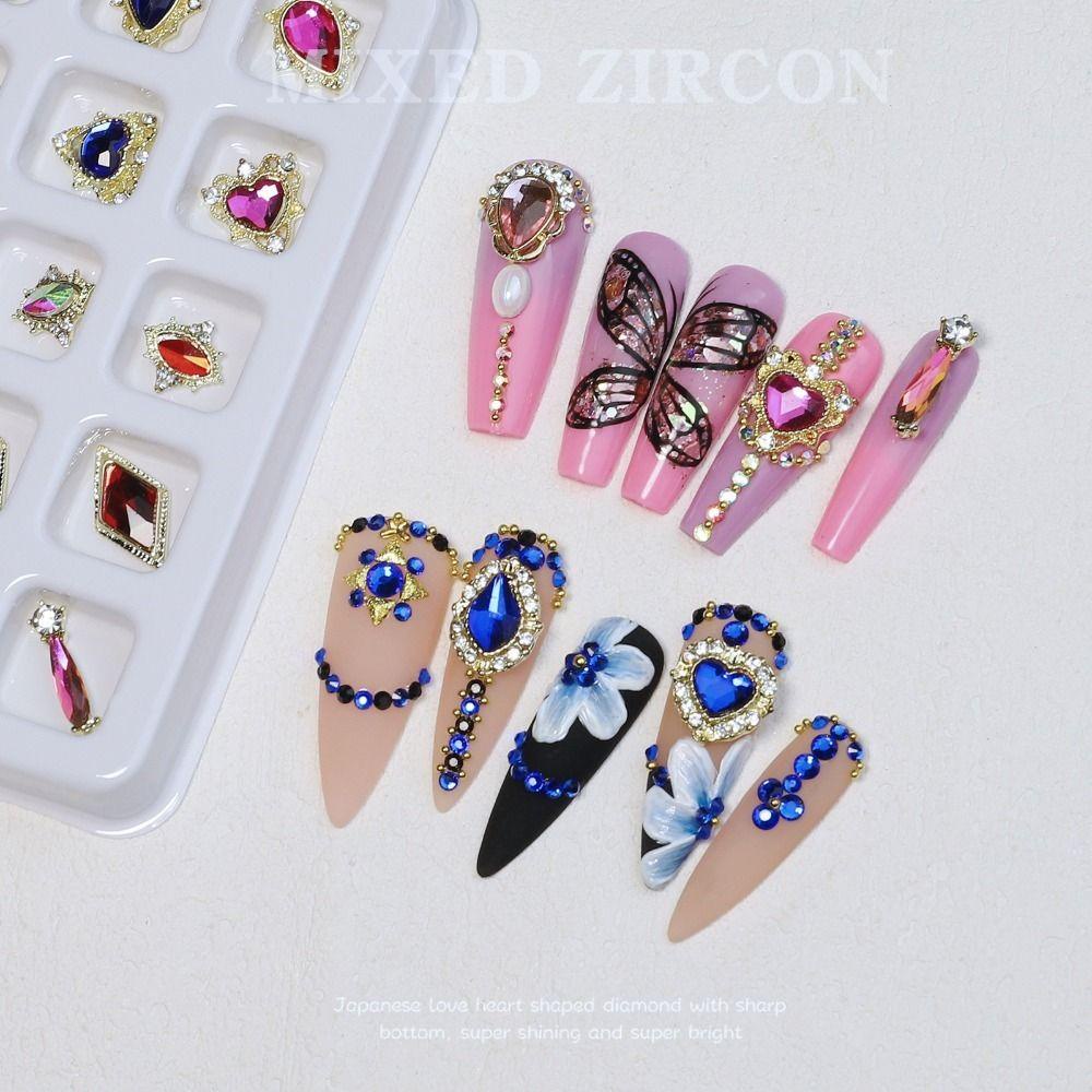 Mxbeauty Charms Berlian Imitasi Bentuk Hati Untuk Aksesoris Nail Art