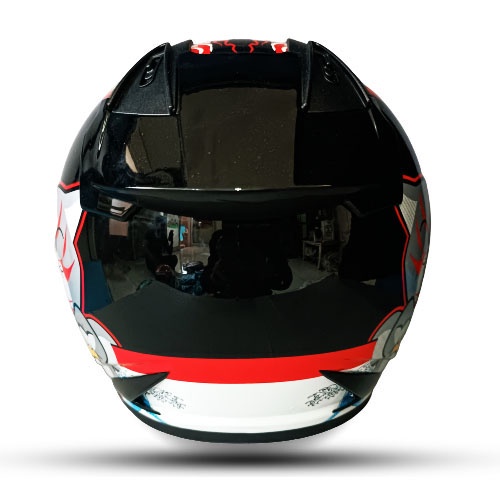 Helm Dewasa Half Face MLA DJ MARU Motif Kaca Blue Untuk Pria Dan Wanita Dewasa SNI COD