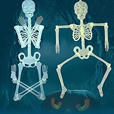 Pajangan Tengkorak Manusia glow in the dark tinggi +/- 150cm. Dekorasi Halloween/ halowin/ haloween. Nyala dalam gelap. / Halloween Skeleton Glow in the dark / Dekorasi Tengkorak