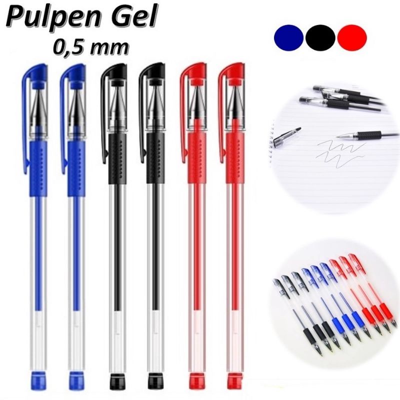 Pena Gel 0,5mm Standard Pulpen Tinta Cair Alat Tulis Sekolah Kantor Pen Grosir