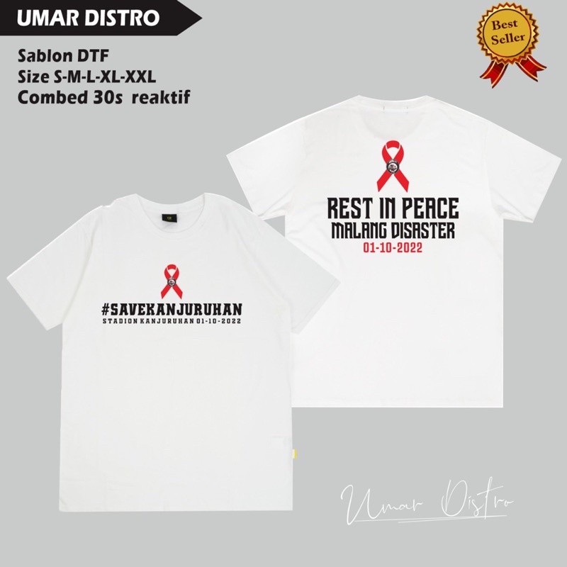 KAOS REST IN PEACH MALANG DISASTER || Kaos Tragedi Arema Malang Stadion Kanjuruhan Malang || Unisex