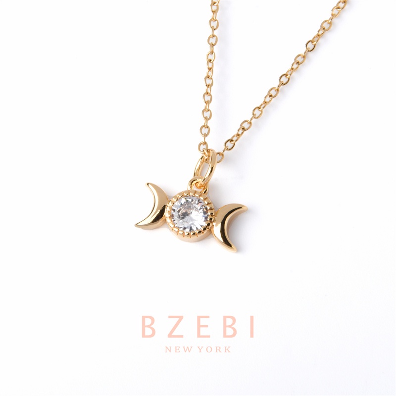Kalung Emas 18k Dengan Liontin Berlian Bahan Titanium Steel Anti Karat Untuk Hadiah Ulang Tahun Wanita 857n