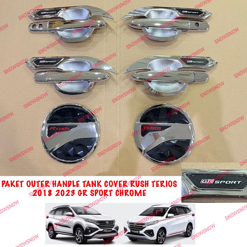 Paket Outer Handle Tank Cover Rush Terios 2018 2020 2022 2023 UP GR SPORT Chrome