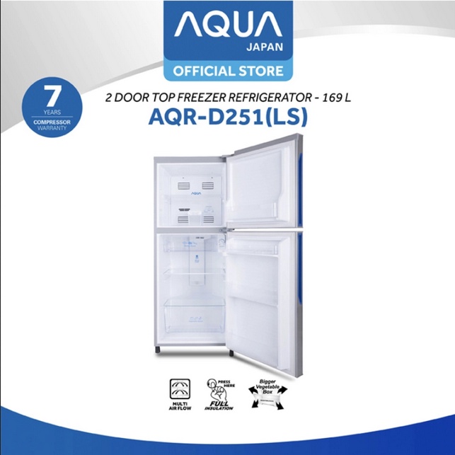 KULKAS AQUA JAPAN AQRD 240/251LS LEMARI ES 2 PINTU LOW WATT