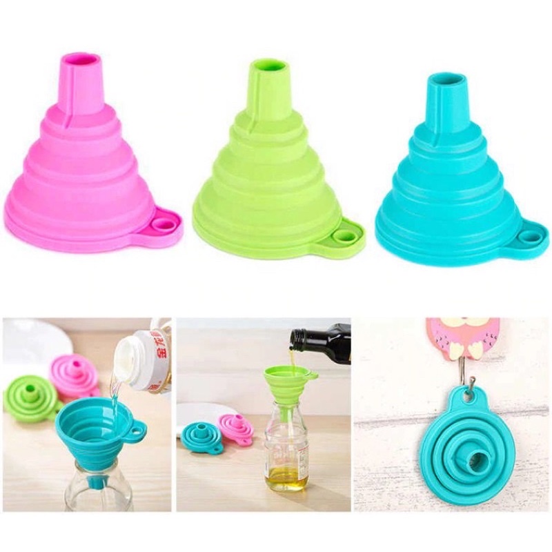 Corong Air Lipat Silikon / Corong Minyak Lipat Portable Serbaguna Silicone Funnel