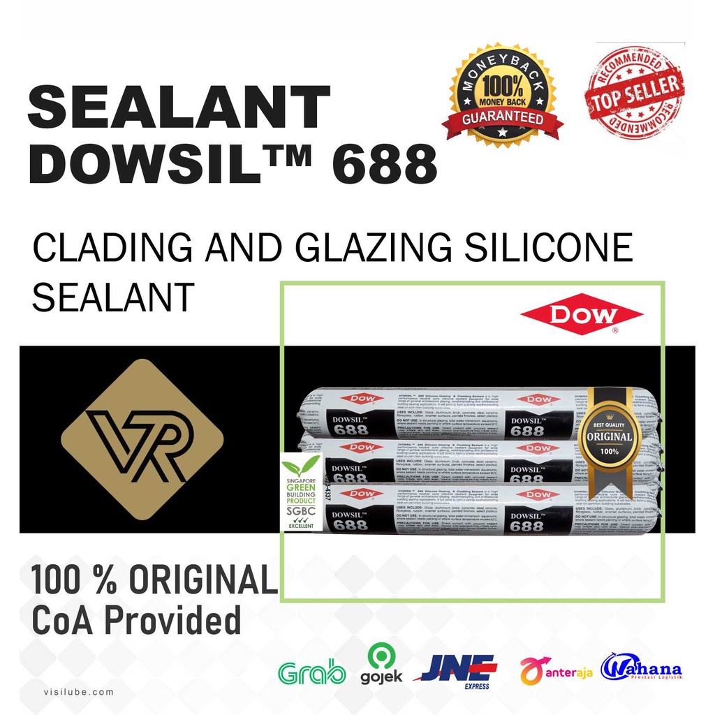 Dowsil 688/silicone sealant dowsil/dowsil sealant kaca/dowsil sealant neutral 600ml