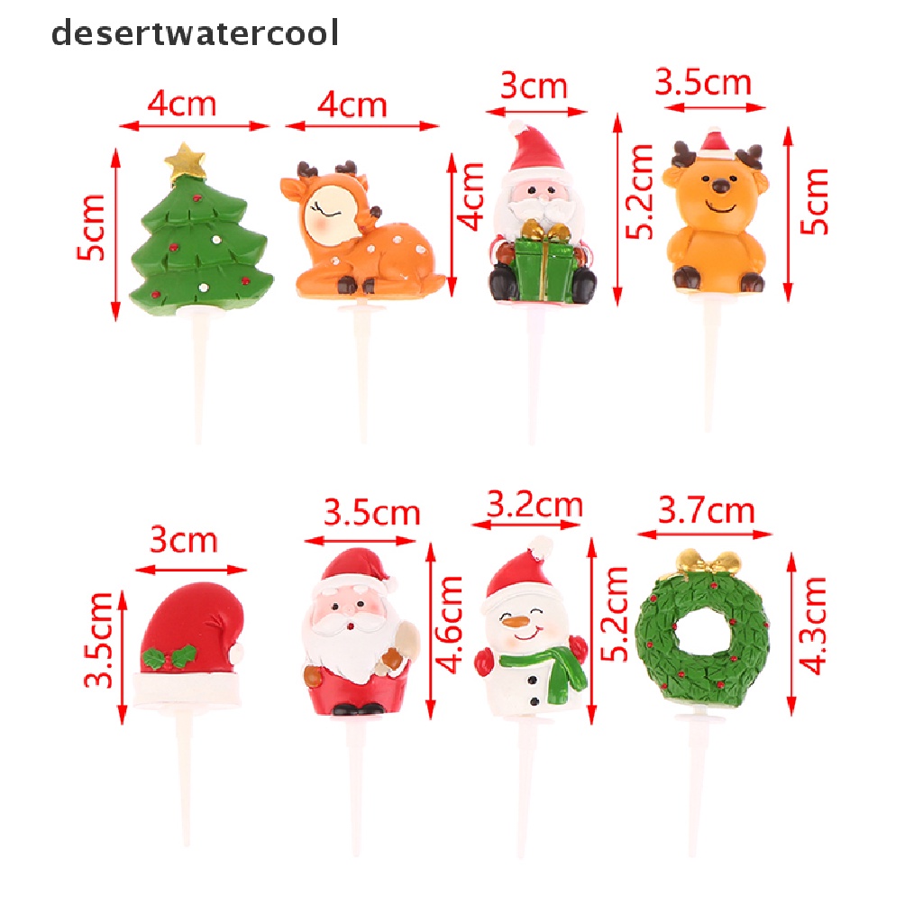 1pc Topper Kue Desain Kartun Merry Christmas Bahan Resin Untuk Pesta Natal