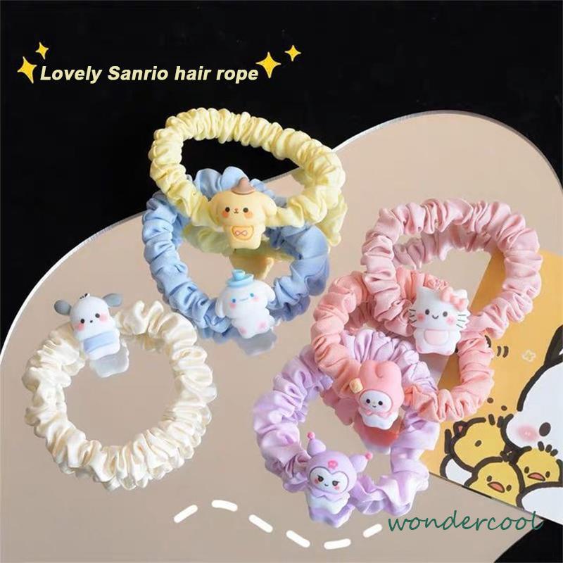 Cincin Usus Kecil Kartun Anjing Cinnamoroll  Cincin Rambut  Gaya Manis Manis Lucu Tali Rambut-Won