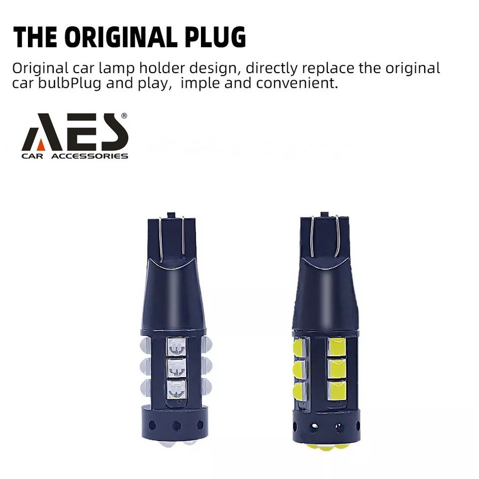 LAMPU LED MOTOR / MOBIL UNIVERSAL PALING TERANG T10 3030 15 SMD SUPERBRIGHT MERK AES HARGA SEPASANG V2559