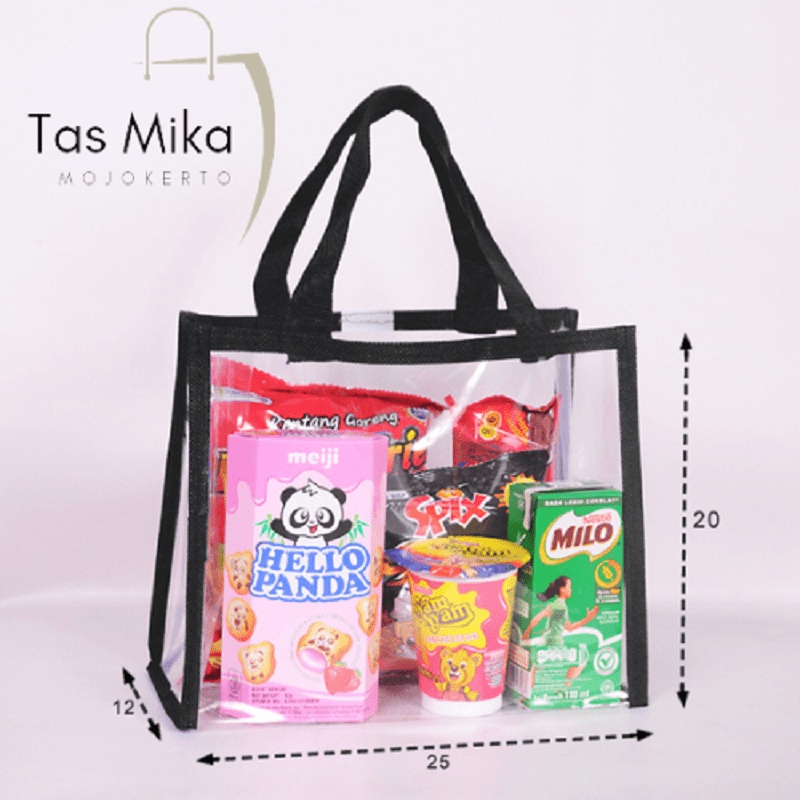

Tas Mika PVC uk. 25x12x20 Dengan Lis Warna