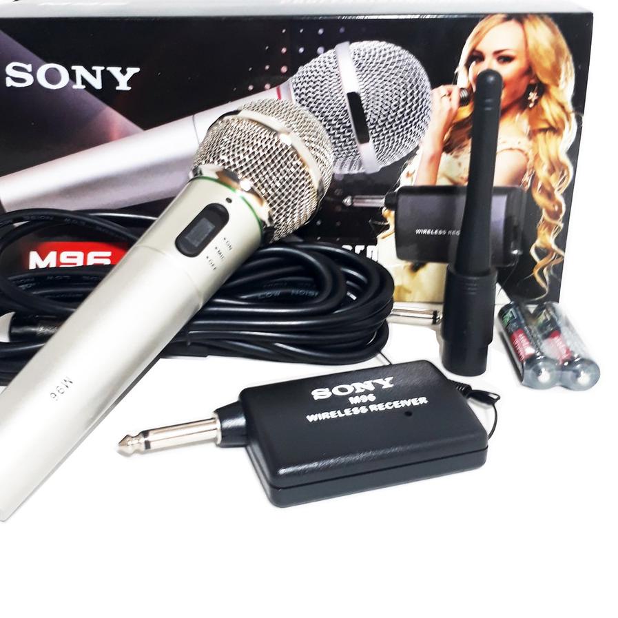 BAYAR DITEMPAT✔️Microphone SONY M96 Mik Karaoke/Mikrofon/Mic Kabel dan Wireless|RA8