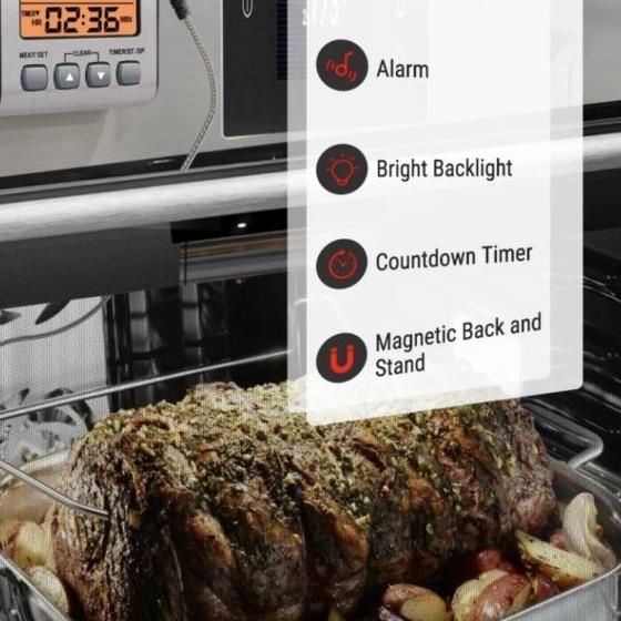 

EXCLUSIVE!THERMOPRO TP16S Digital Oven Thermometer with Timer for Meat BBQ - TP16S 1 PROBE|KD6