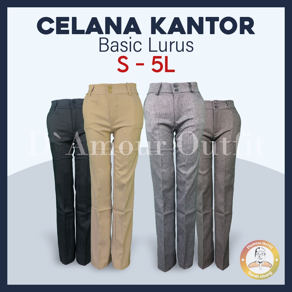 Celana Panjang Lis Saku Wanita Polos Pakaian Kerja Formal Kantoran Clana Bahan Cewek Kantor Dewasa Anak Motif Salur Garis Kotak Slim Fit Highwaist Baggy Pants Tartan Pinggang Karet Perempuan Korean Style Jas Blazer Cewe Jumbo Big Size Blezer Kulot 7/8 7 8