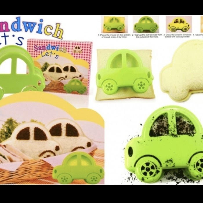 READY Cetakan Roti Tawar Sandwich Mold Bear Beruang Bunny Rabbit Car Mobil Hello Kitty