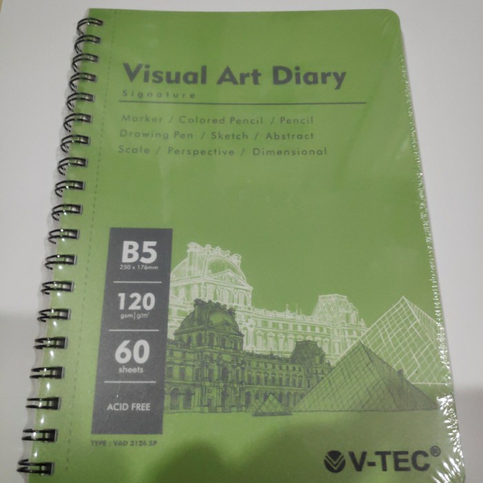 

Kusus Hari Ini Vtec Spiral Visual Art Diary (Sketch Book) B5 120Gsm 60Sht Bergaransi