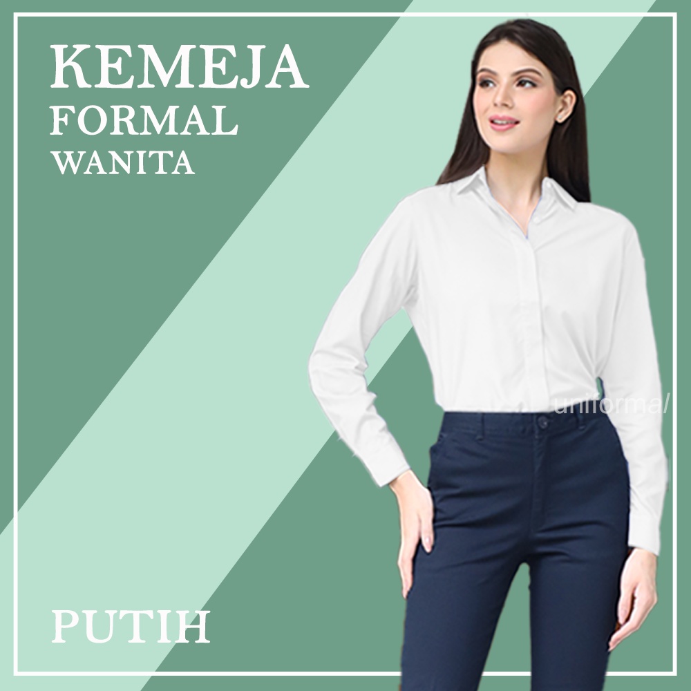 Kemeja Formal Wanita Lengan Panjang Kantor Kerja, Atasan BIG SIZE JUMBO OVERSIZE / Shirt Cewek / Hem Cewe Kantoran Ld 120 130 / polos Putih Hitam Navy Biru Muda Abu Muda Abu Tuca / termurah / Nikahan / Wisuda / Casual Cotton Katun Premium