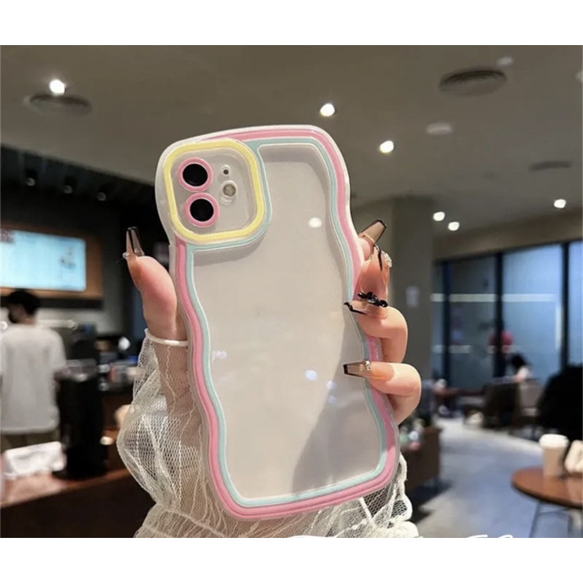SOFTCASE BENING GELOMBANG PELANGI FOR IPHONE 6 6S 7 8 PLUS X XS MAX XR 11 PRO PROMAX