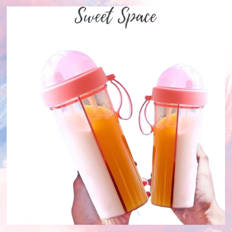 BOTOL MINUM DUA SISI 600ML | BOTTLE DUET COUPLE [SWEETSPACE]