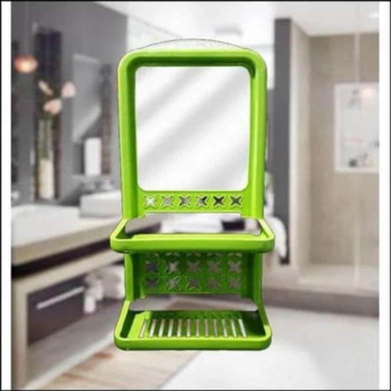 Kaca cermin + Rak tempatSabun / bedak Plastik