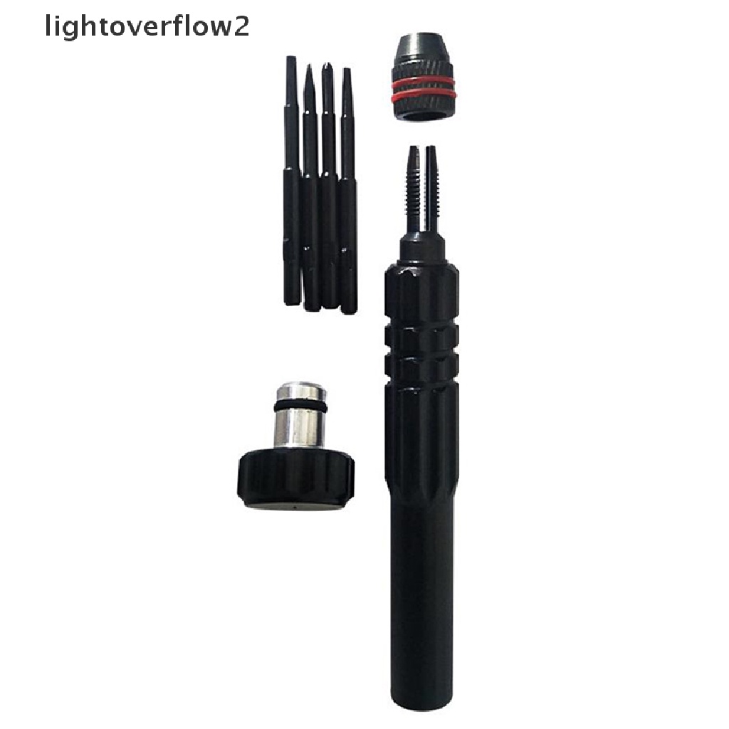 (lightoverflow2) 4 in 1 Obeng Aluminum Alloy Multi Kepala Dapat Dilepas DIY