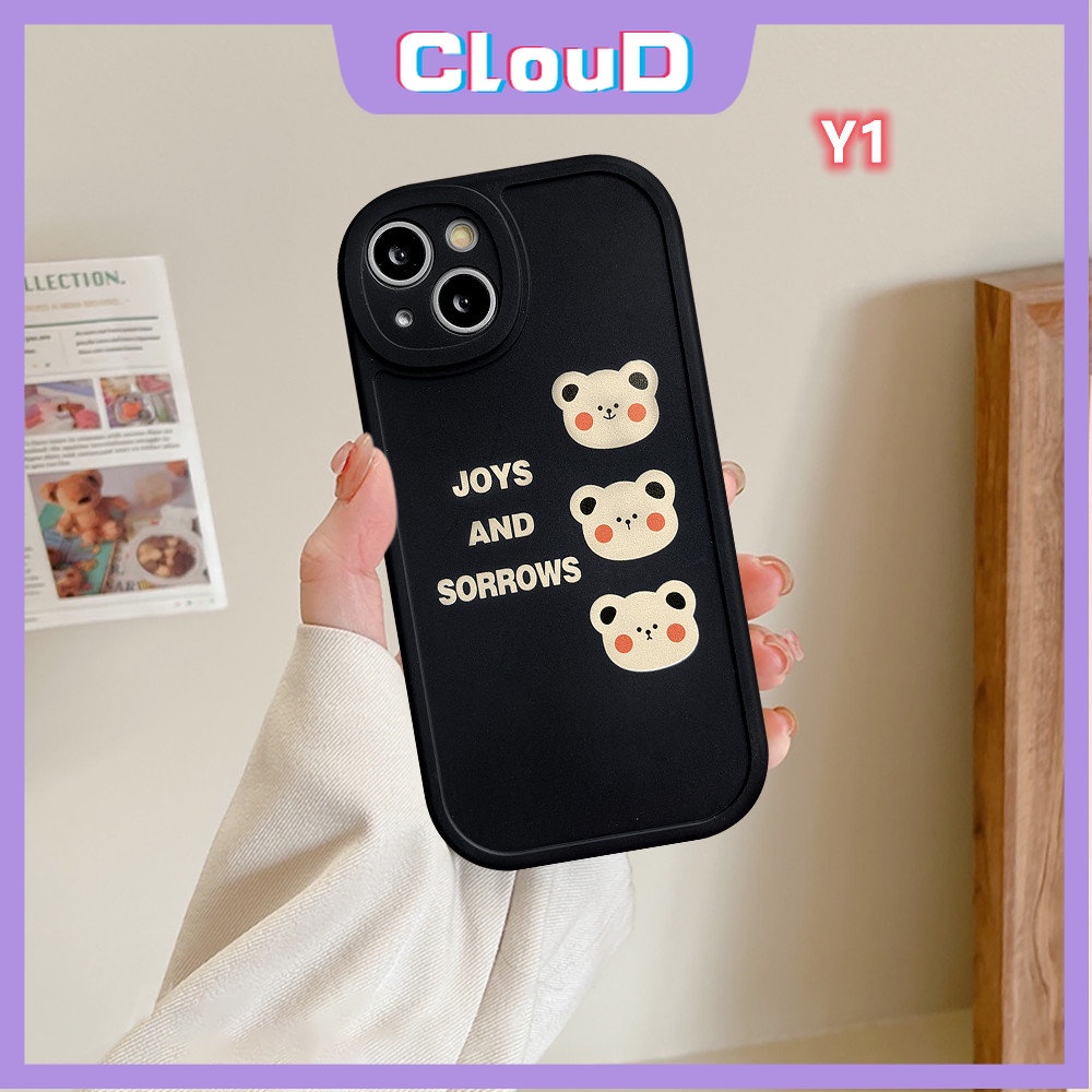 Case Beruang Kartun Lucu Samsung A13 A73 A03s A21s A52s A22 A30s A50 A33 A20s A32 A03 A13 A10s A12 A53 A52 A51 A11 A02s A23 A31 M22 A50s A20 A72 A71 Lembut Tpu Kisi Anti Jatuh Cover