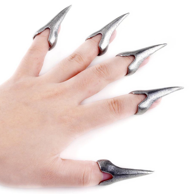 Cincin Kuku Cakar Bentuk Geometri Gaya punk rock goth hip hop Eropa Amerika Untuk Aksesoris