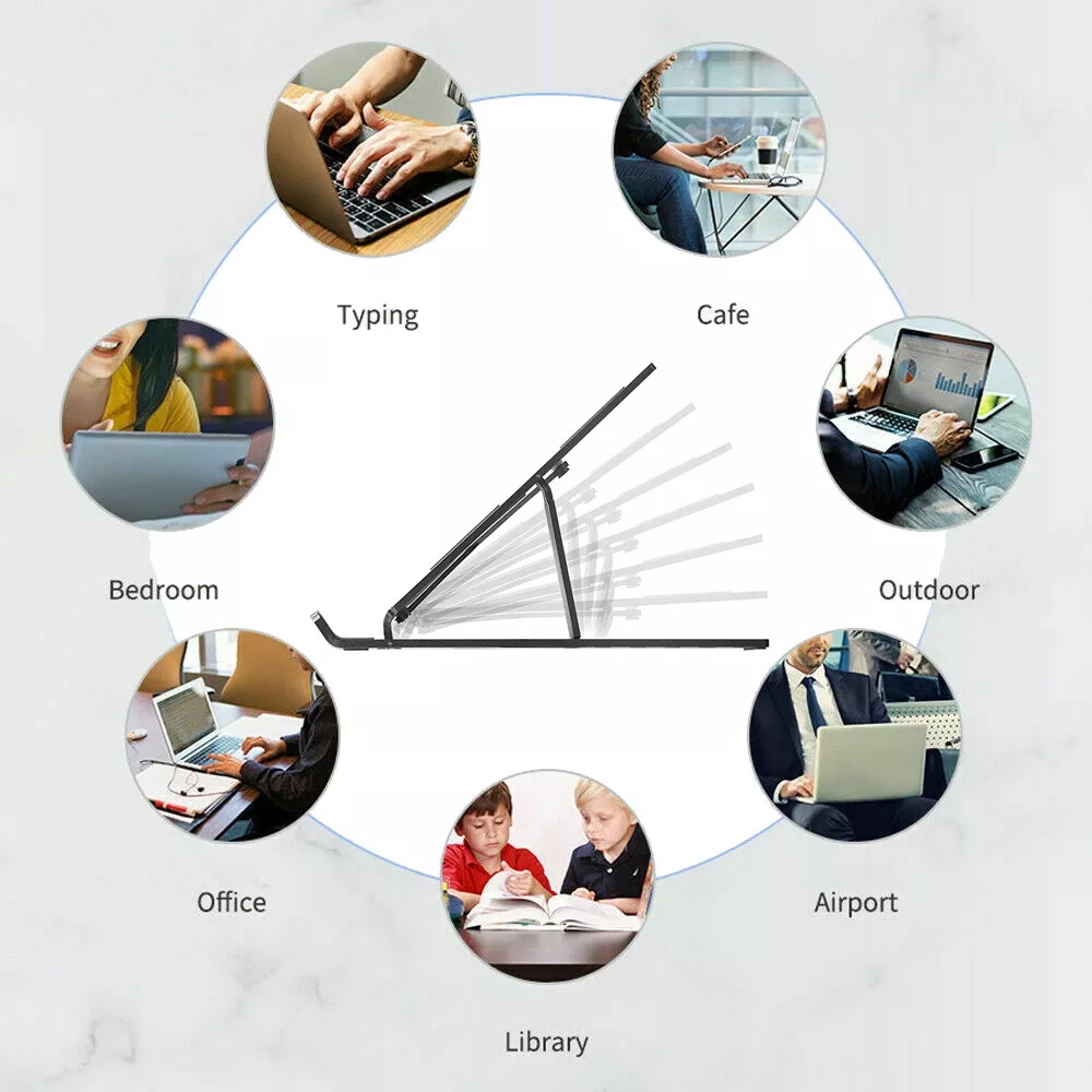 Dudukan Laptop Portable Dapat Di sesuaikan Untuk MacBook Notebook Tablet Di bawah 14 Inch Bahan ABS