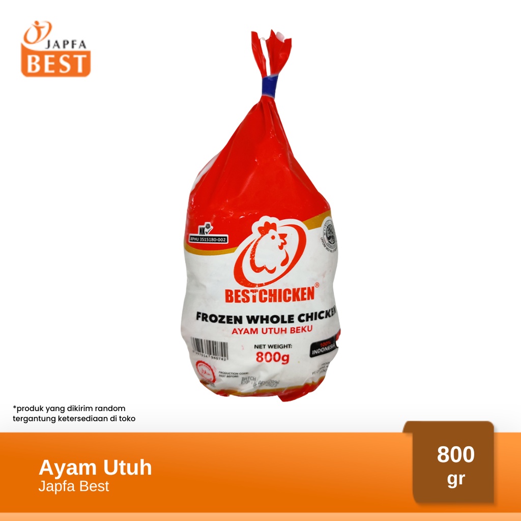 Ayam Karkas Broiler / Ayam Utuh JAPFA BEST 800 gram / 0.8 kg