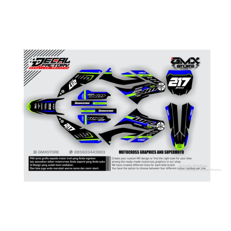 Decal wr 155 R CUSTOME CRF, KLX ,  ktm dll Hitam simple