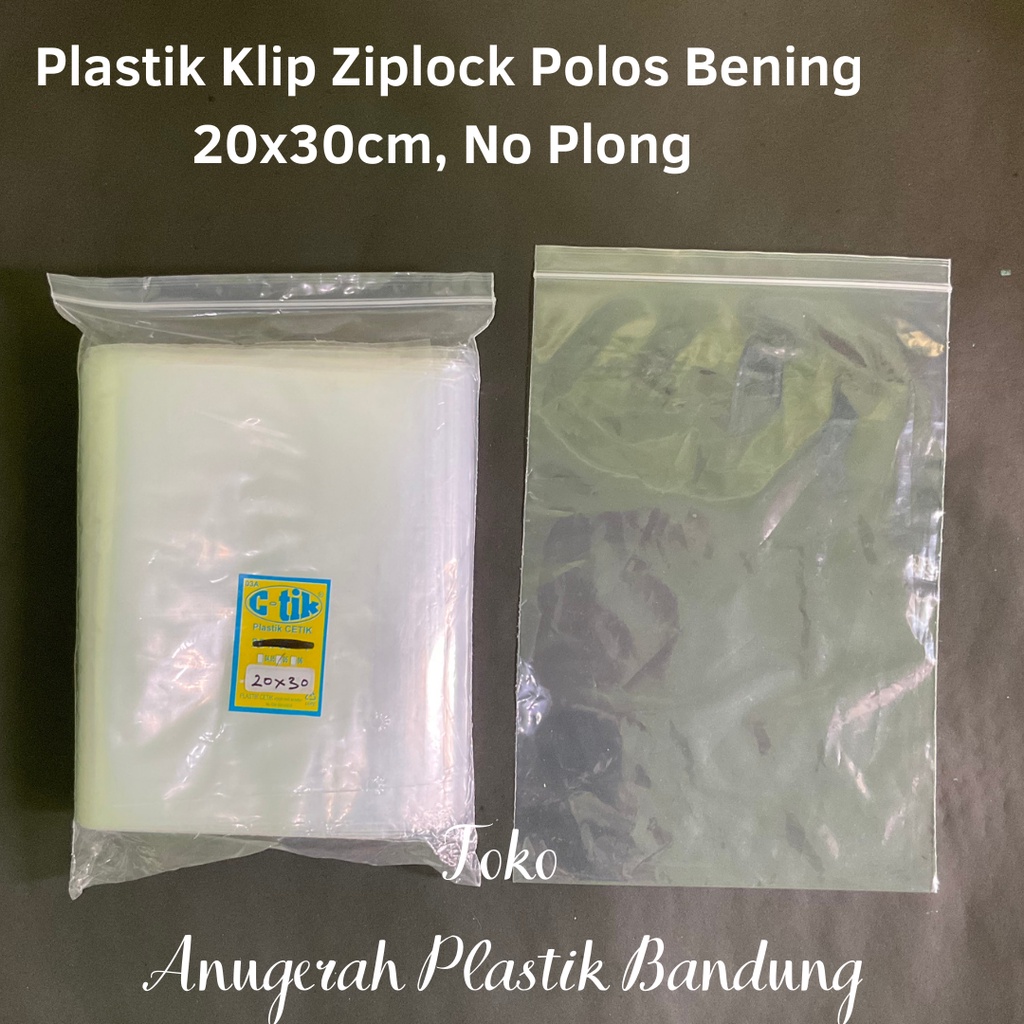 Plastik klip ziplock polos bening 20x30/plastik packing baju/kaos