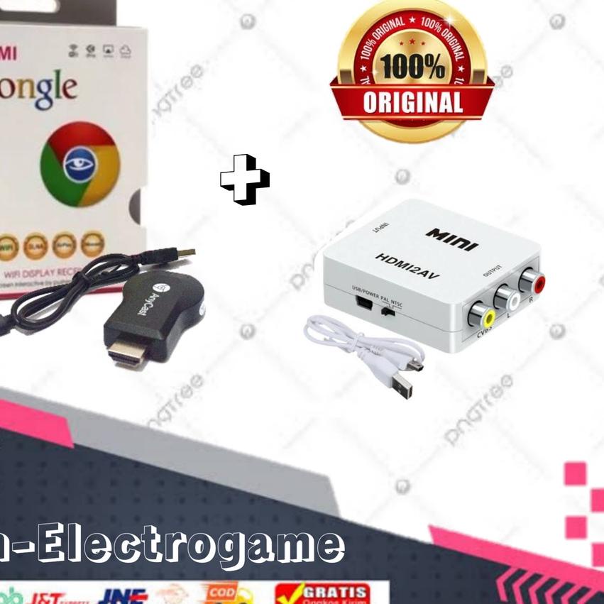Diskon✔️Hdmi dongle original + Hdmi to rca / Hdmi dongle / Hdmi hp ke TV / Anycast dongle original /