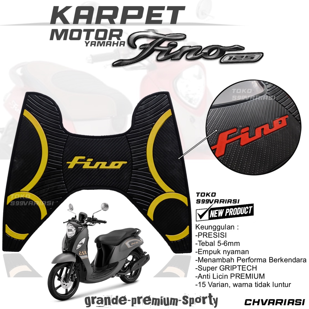 Karpet Motor Yamaha FINO 125 Premium Grande Sporty Aksesoris Pelindung Dashboard Anti Licin