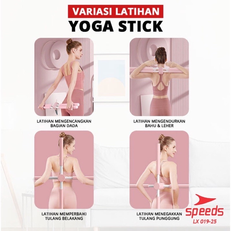 Stik Yoga Lipat - Tongkat Yoga Lipat - Alat Olahraga Punggung Yoga Lipat - Body Stick Strecthing