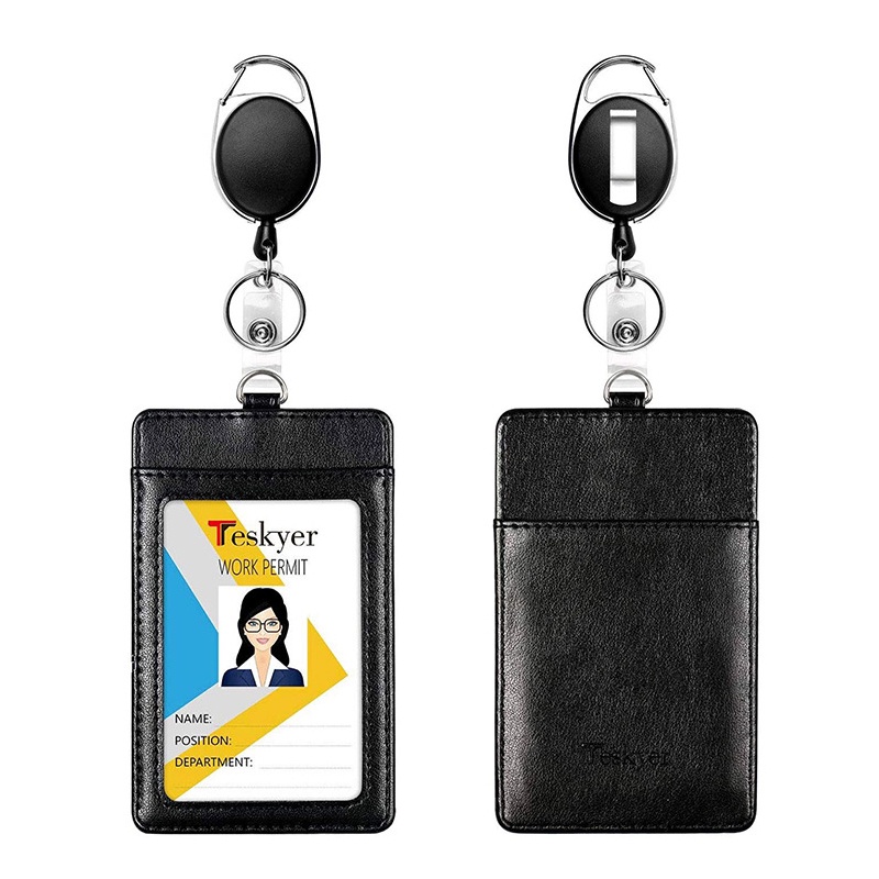 Pemegang Kartu untuk Kartu Bank Lanyard PU ID Pemegang Lencana Perawat Aksesoris Lencana Ditarik Gantungan Kunci Perlengkapan Kantor ID Card