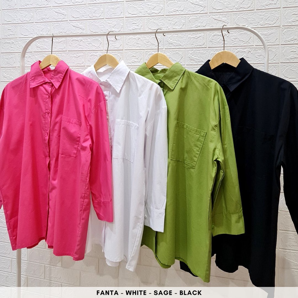 4588 lynpop button pocket long sleeves oversize shirt