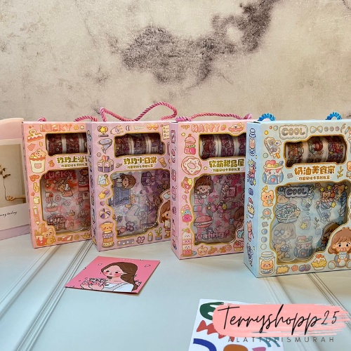

Paket Stiker Box Mirip Paper Bag Kode JBE SCV Stiker Bergambar Random