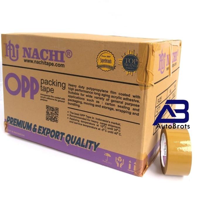 

1 Dus/72Roll Nachi Tape OPP Lakban Packing Coklat 2 Inch (48mm) X 90Y