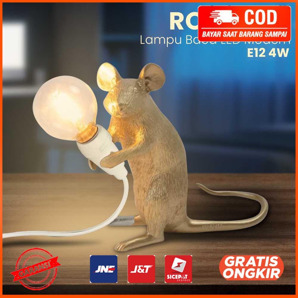 Lampu Baca LED Modern Resin Mouse Nordic Lamp E12 4W RJ01