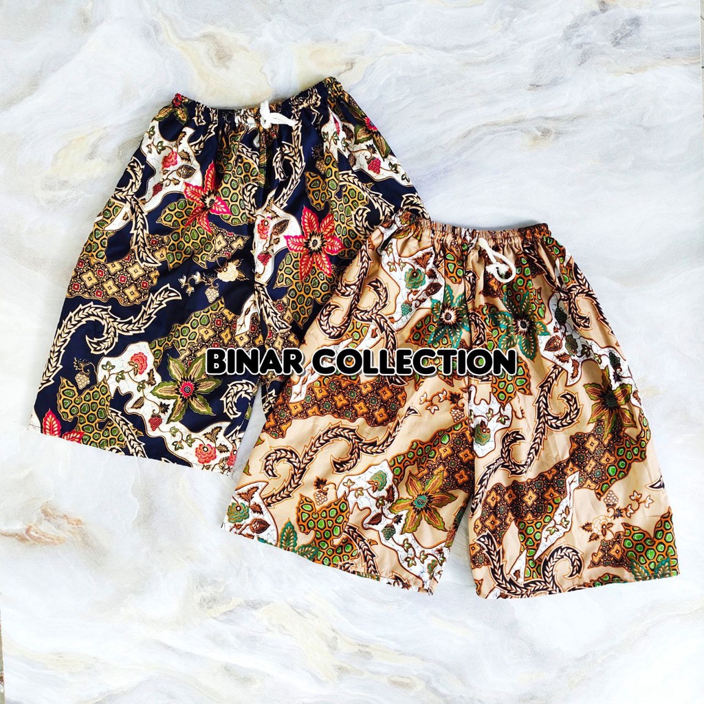 EN 35- Celana Batik Wanita dewasa pendek Kolor Ibu Jumbo katun motif murah harian santai