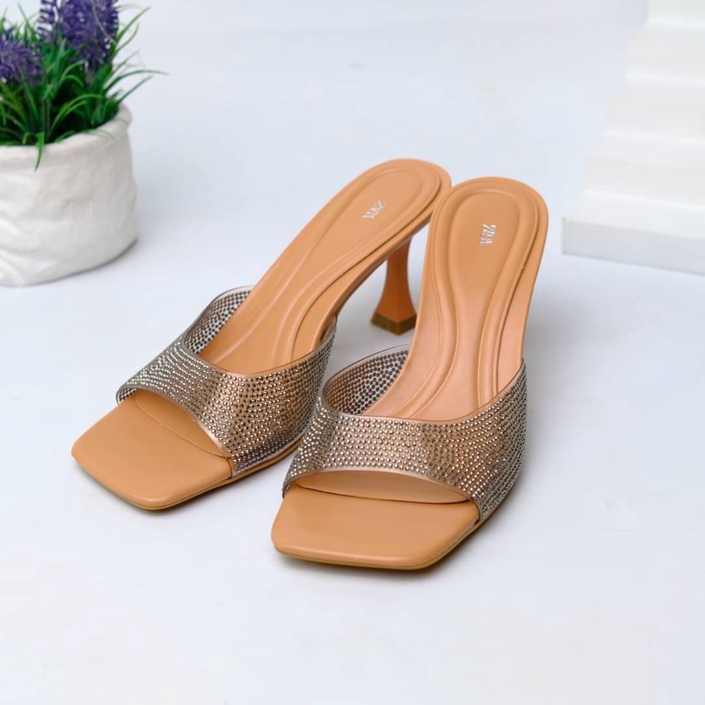[7.7 Boombastis Sale⚡] - SANDAL WANITA ZS480 SENDAL HEELS PUMP PREMIUM IMPORT
