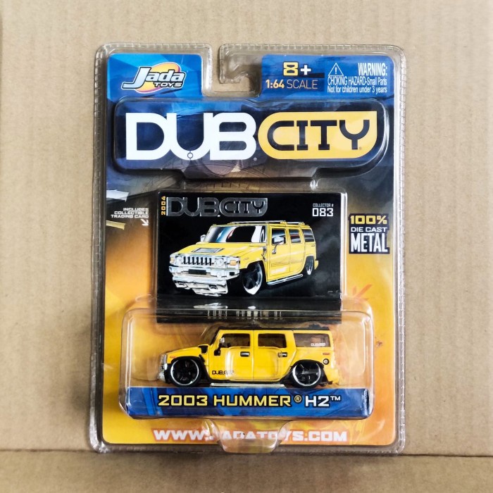 Jada Dub City 2003 Hummer H2 Kuning with Trading Card Included