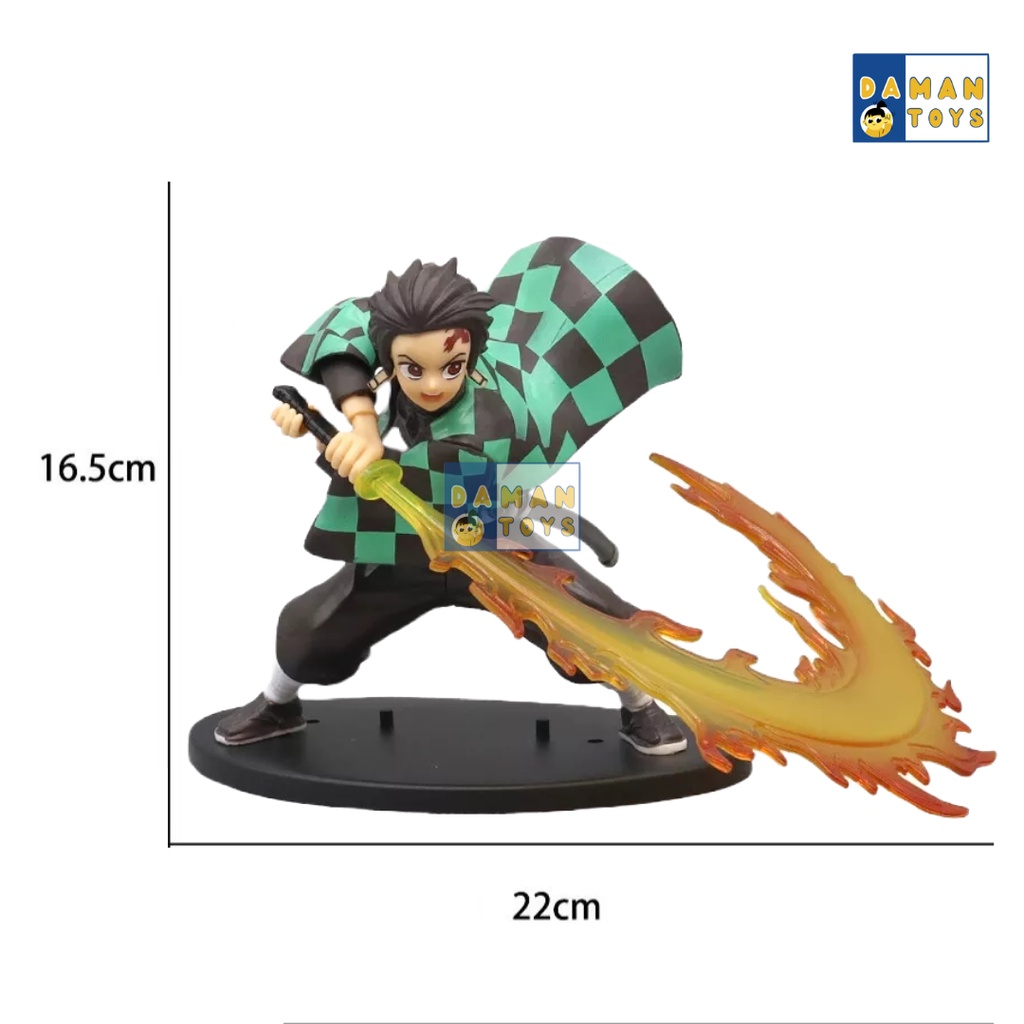 Action Figure Demon Slayer Kimetsu Yaiba Sun Breating Tanjiro Rengoku Siranui Zenitsu Hekireki Issen Patung Anime