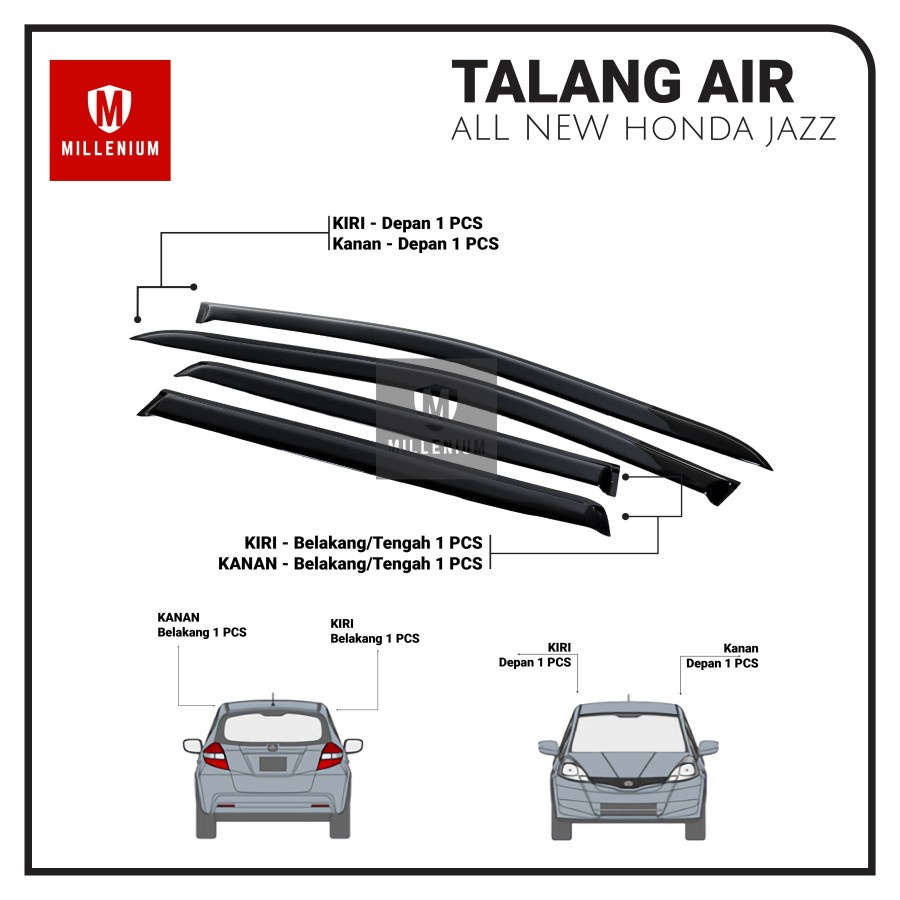 TALANG AIR PINTU MOBIL ALL NEW JAZZ 2014 - 2020 MODEL SLIM